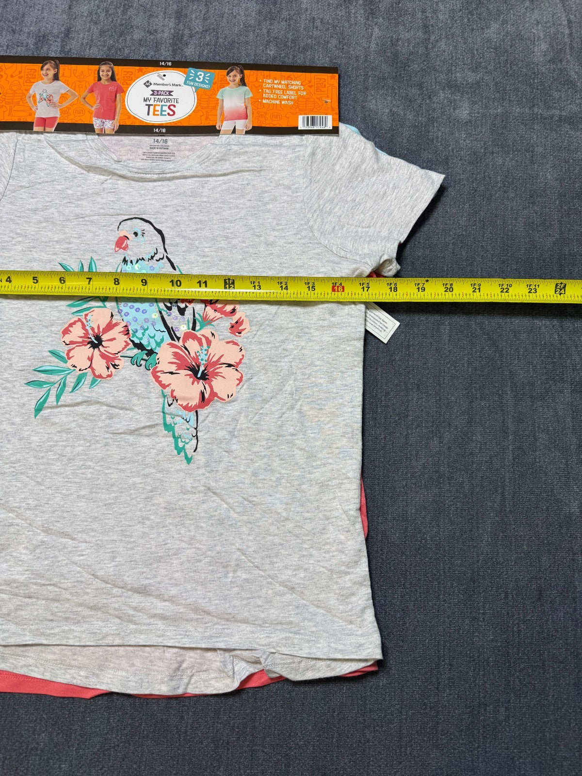 NWT Member's Mark My Favorite T-Shirts Girls 14/16 Multi Short Sleeve - Lot of 3