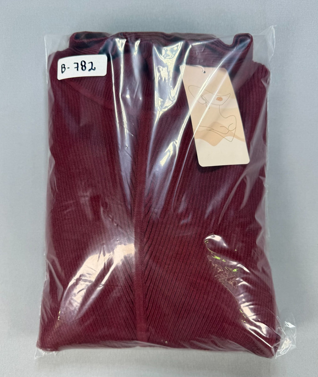 Women's Oversized Ribbed Knit Sweater Medium Burgundy Pullover Mock Neck Preppy