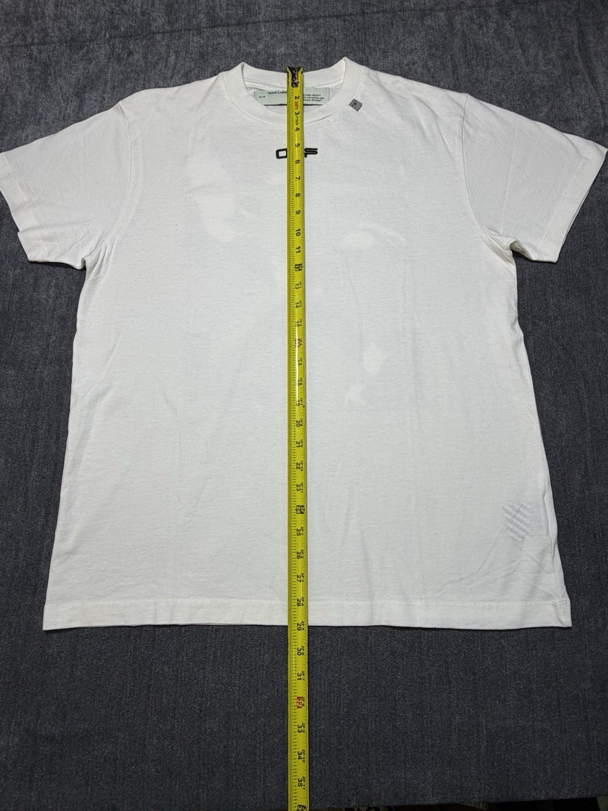 Off-White White Printed Cotton Crew Neck Oversized- XXS TShirt
