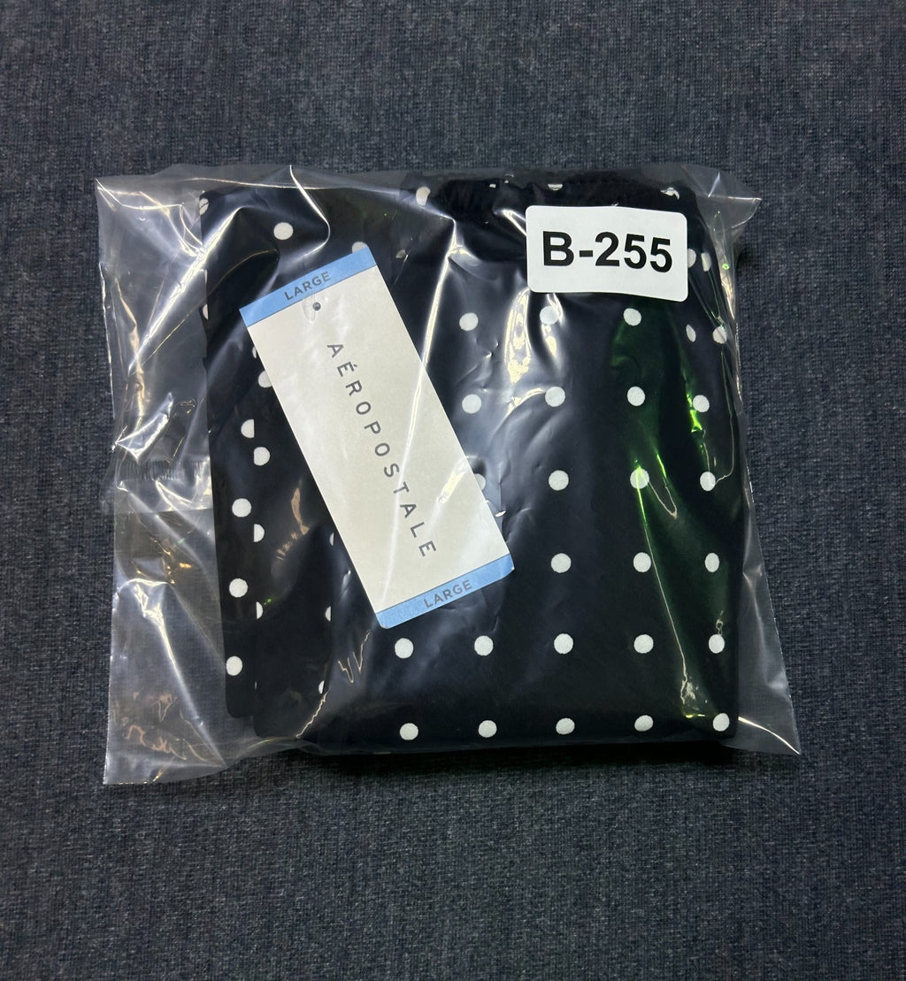 NWT Aeropostale Classic Polka Dot Maxi Slip Skirt Women's Large Black Preppy