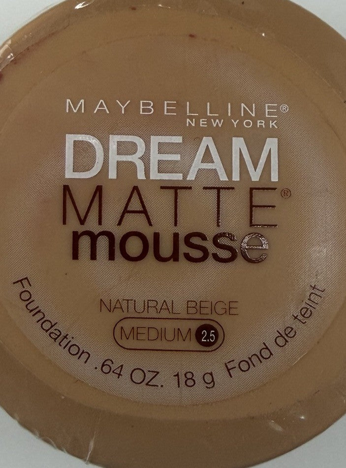 NEW Maybelline Dream Matte Mousse Foundation- NATURAL BEIGE MEDIUM 2.5 | .64oz
