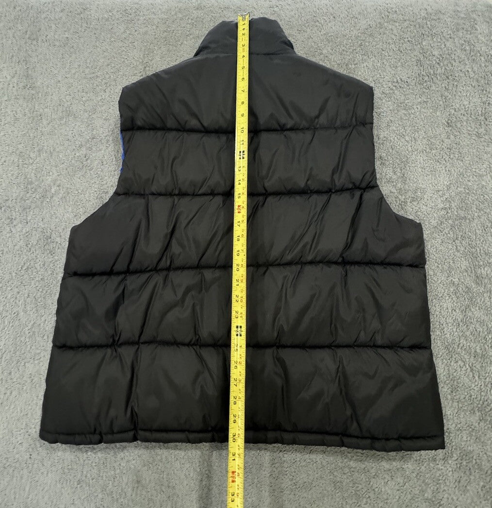 Athletic Works Men’s Size XL Puffer Vest Reversible Black & Blue W/ Pockets