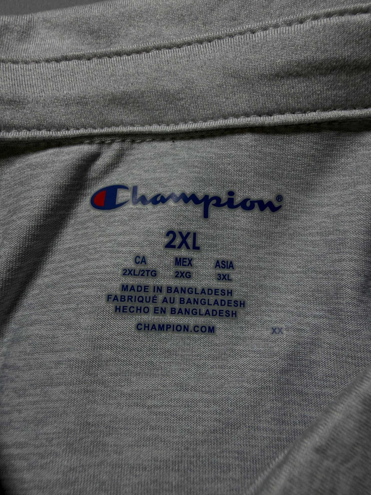 NWT Champion NCAA Polo Shirt Men's 2XL Gray Short Sleeve Lightweight Pullover