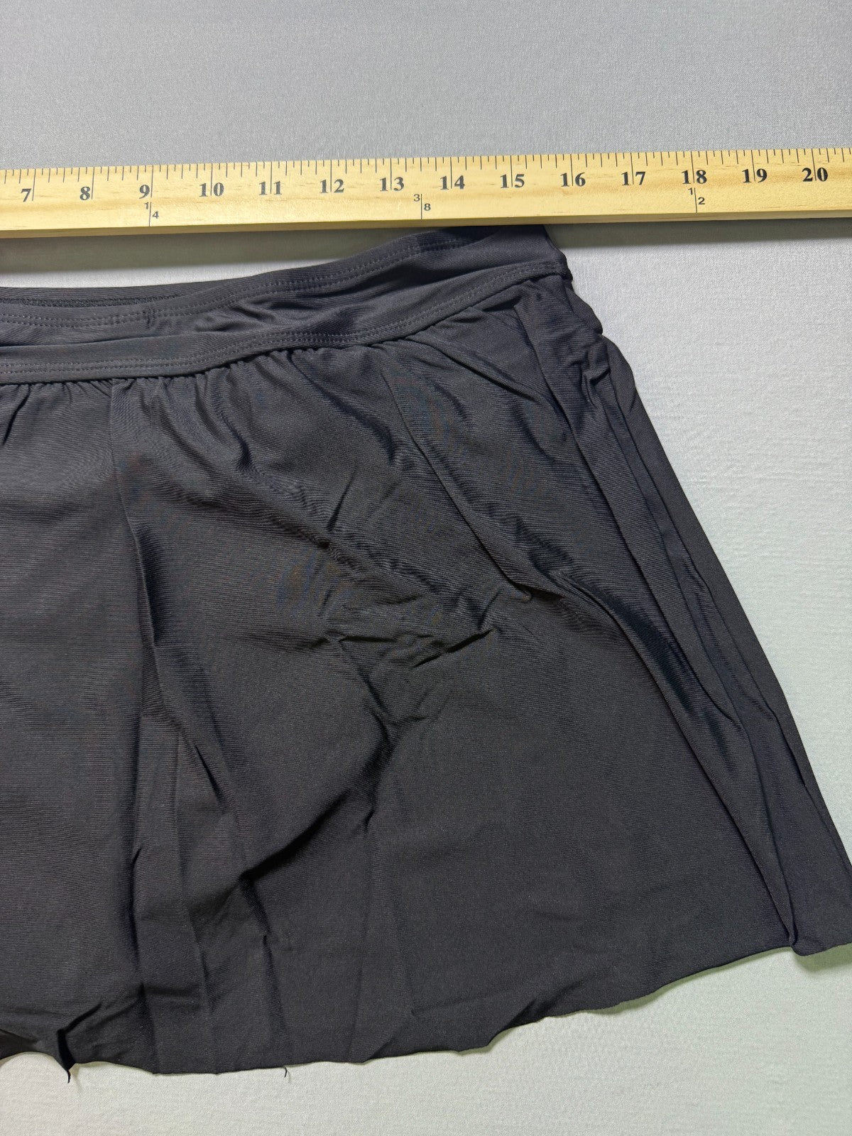 Anne Cole Tulip Drape Mid Rise Swim Skirt Women's XL Black Elastic Waist Hipster