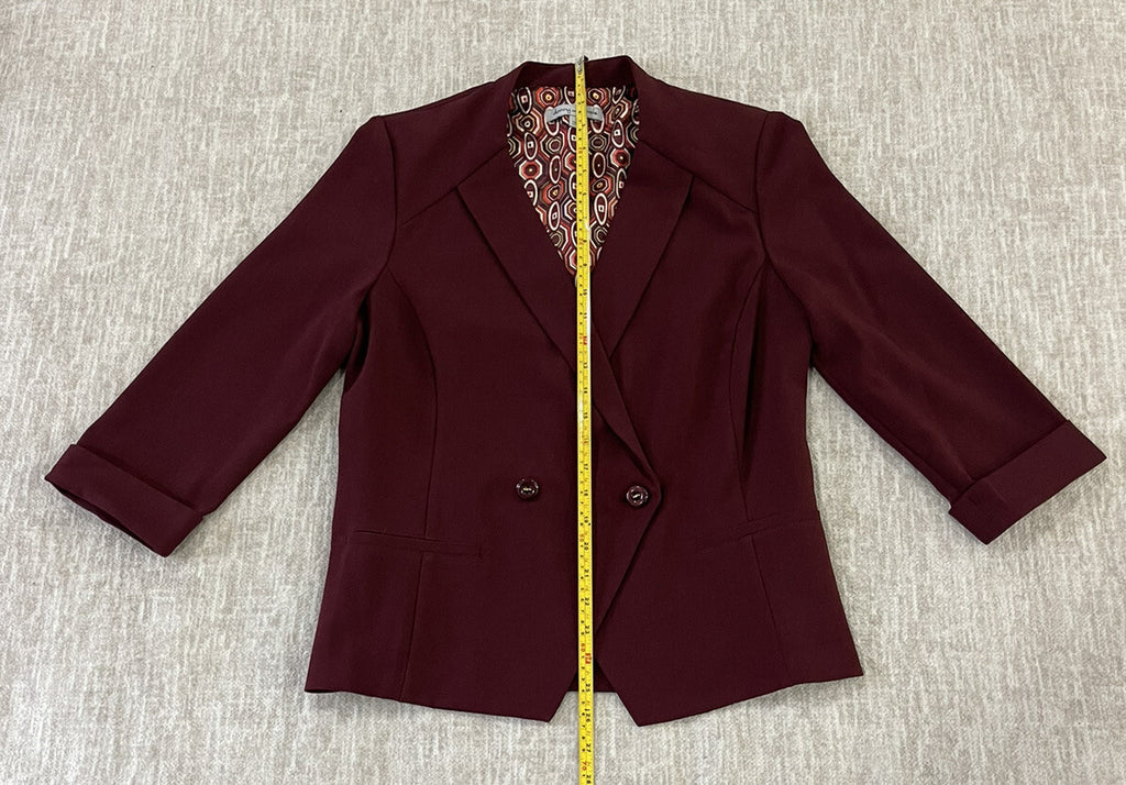 Danny & Nicole Burgundy Blazer Suit/ Jacket Top Size 8