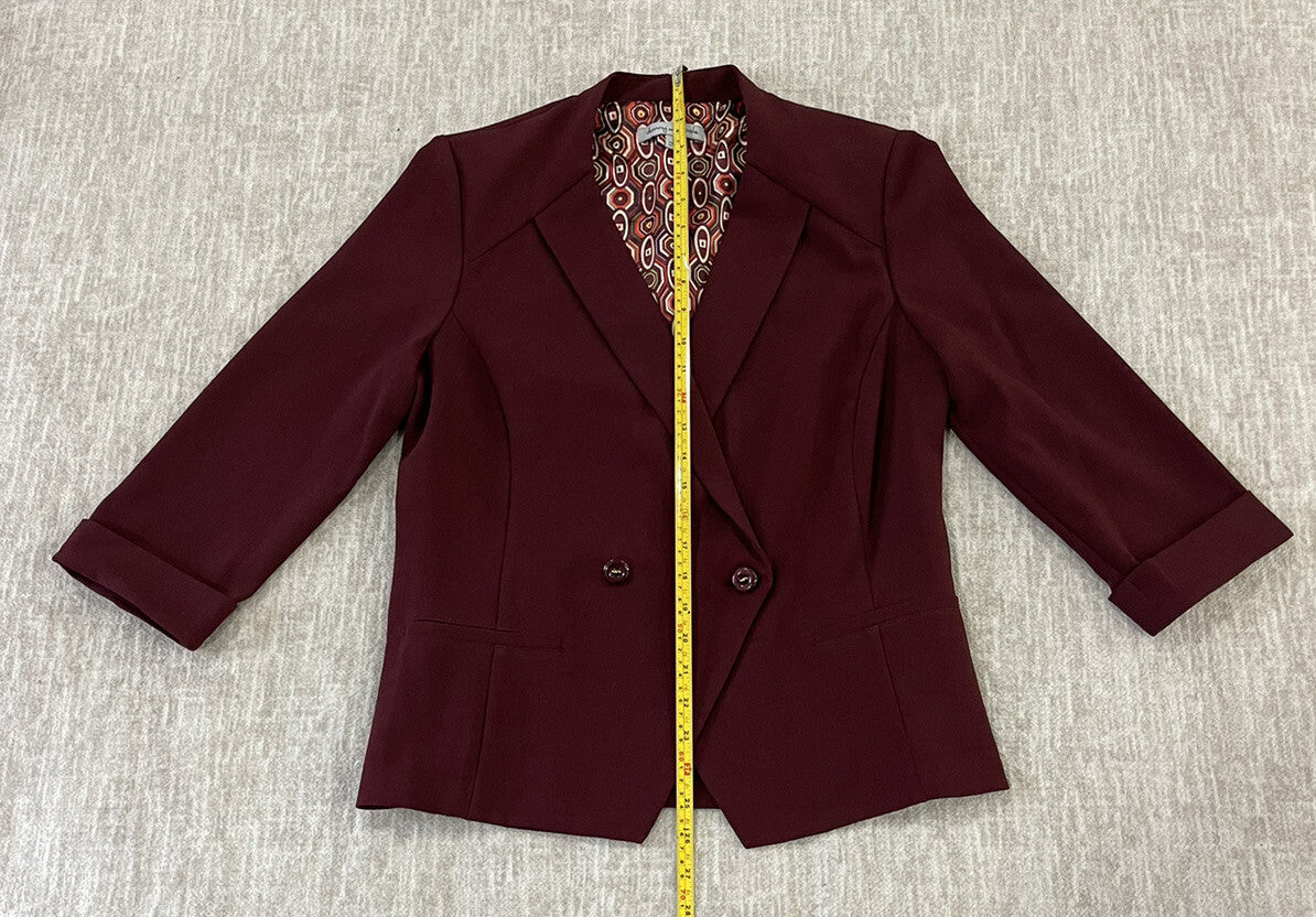 Danny & Nicole Burgundy Blazer Suit/ Jacket Top Size 8