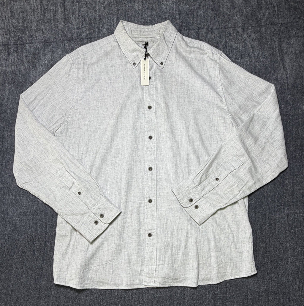 Banana Republic Button-Up Shirt Men's XL Gray Standard Fit Casual Wear Collared