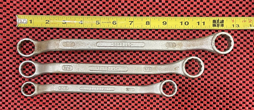 Barcalo 3 Pc Set Double Box Offset SAE Wrench Set Made in USA  N1