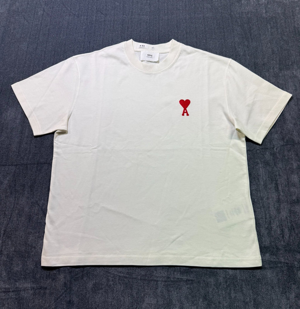 NWT Ami T-Shirt Men's X-Small White Short Sleeve Crew Neck Pullover Lightweight
