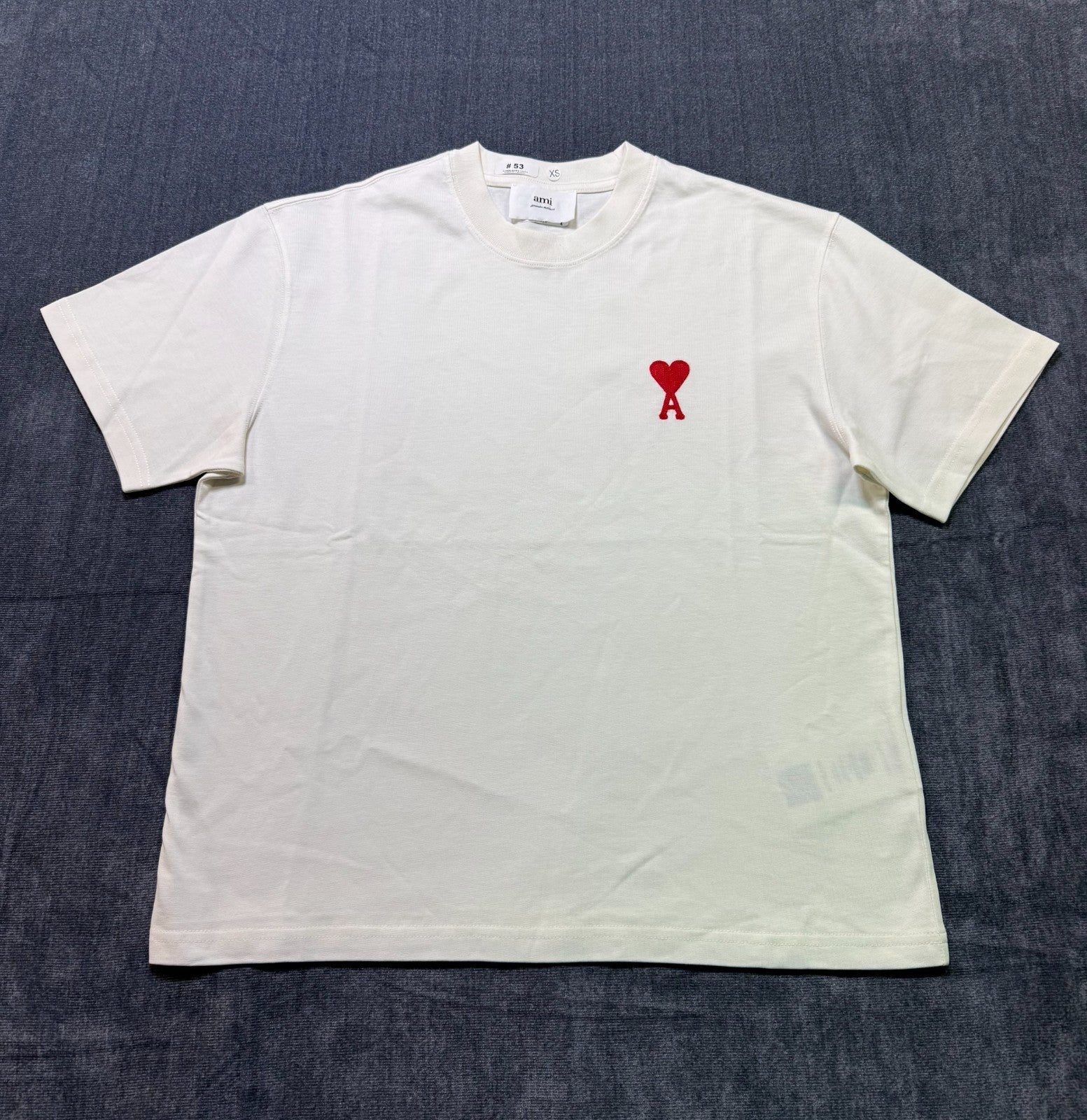 NWT Ami T-Shirt Men's X-Small White Short Sleeve Crew Neck Pullover Lightweight