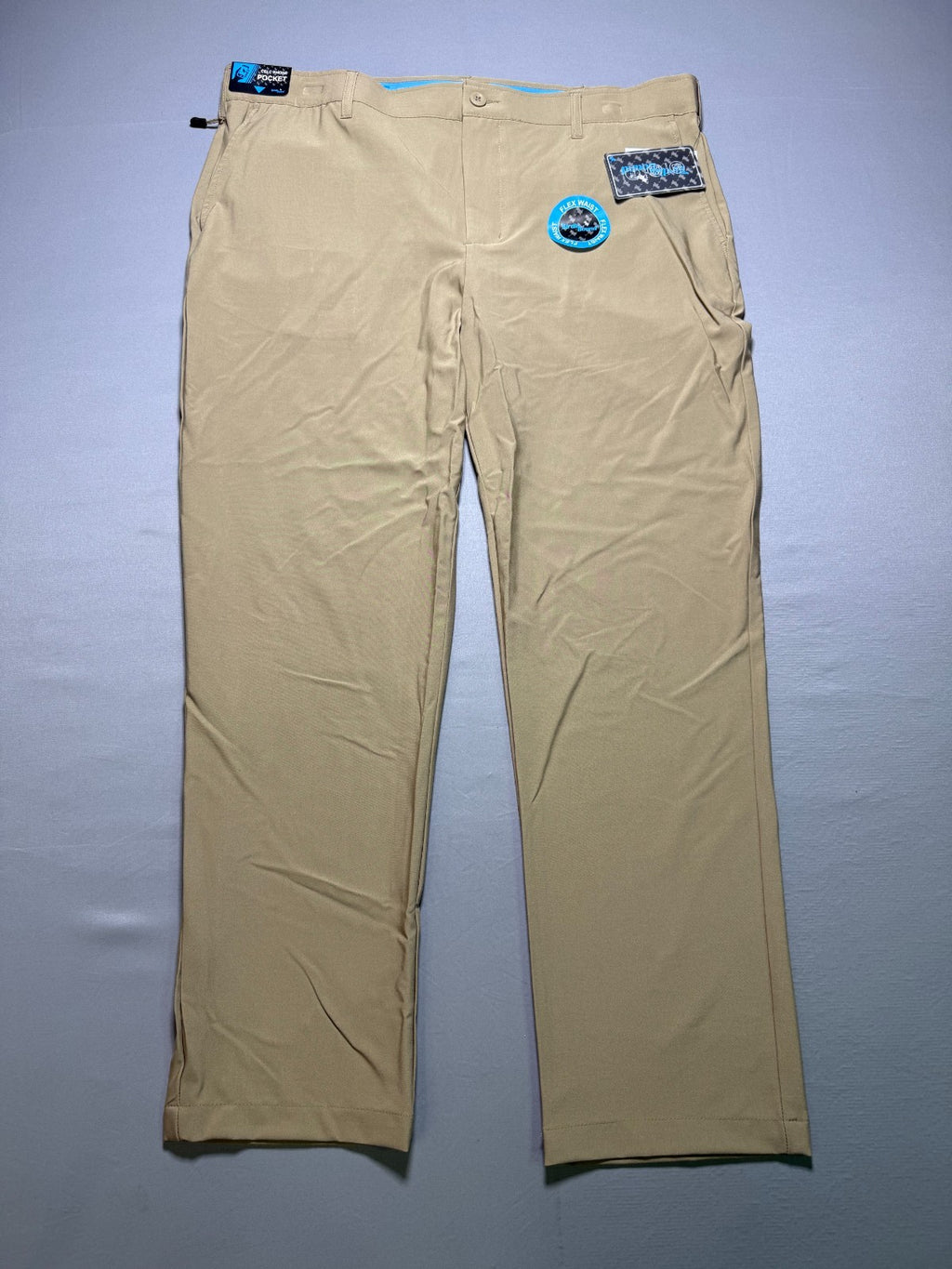 Birdie Bound Regular Fit Golf Pants Men's 40x30 Beige Straight Leg Performance