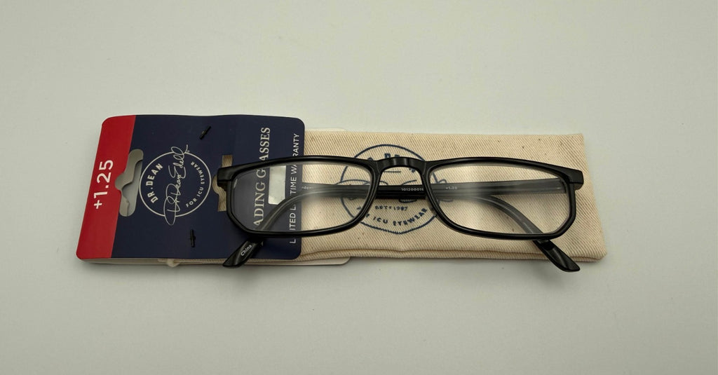 ICU Eyewear Dr. Dean Edell Calexico Black Reading Glasses +1.25 Magnification