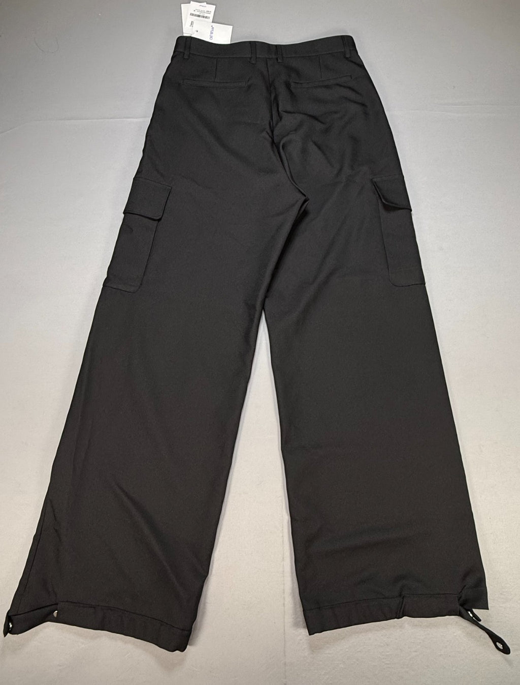 NWT Off-White OW Embroidered Drill Cargo Pants Men's 46 Black Pockets Workwear