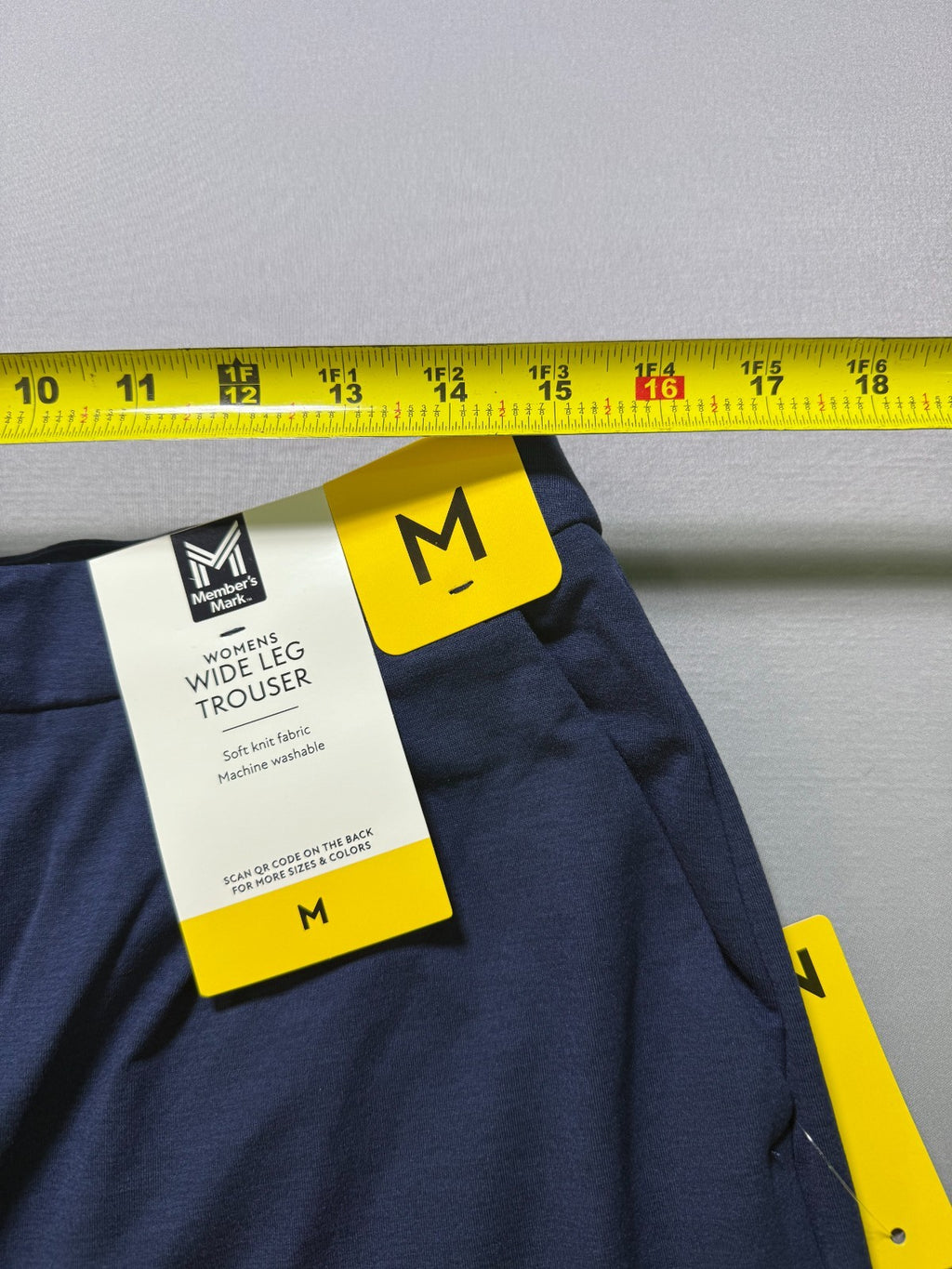Member's Mark Soft Knit High Waisted Wide Leg Trouser Women's Medium Blue Preppy