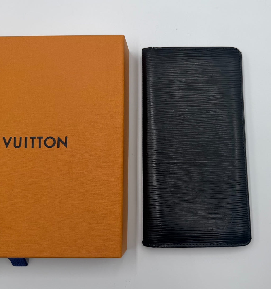 Louis Vuitton Epi Black Brazza Long Wallet Men's Leather Limited Edition Logo