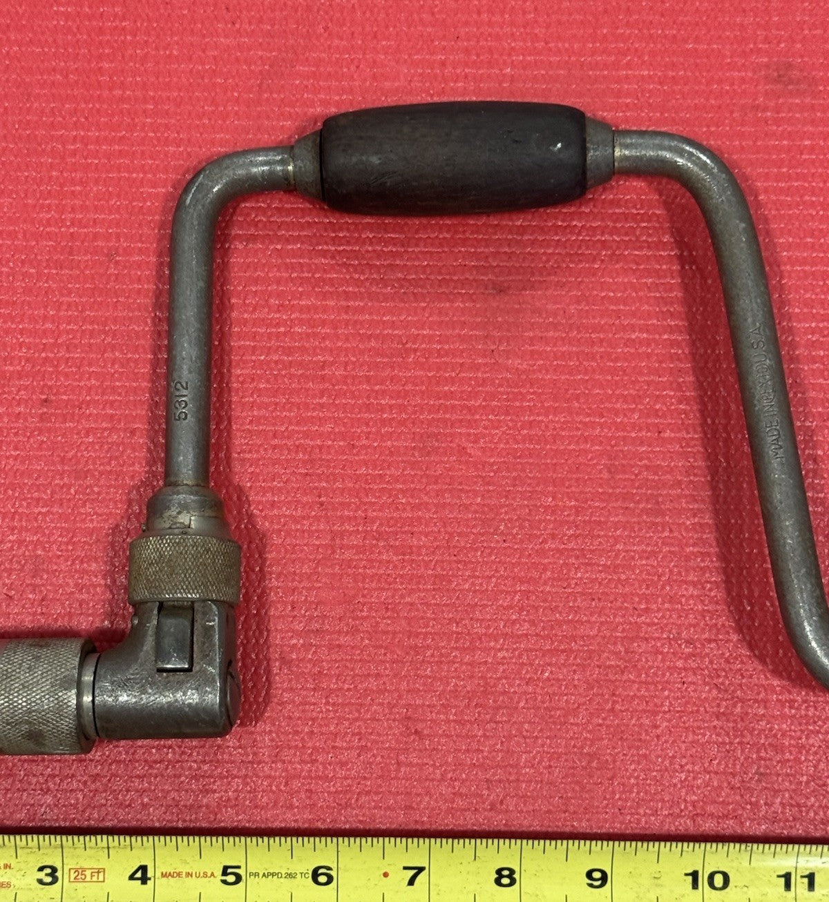 VINTAGE PEXTO NO 5312 RATCHETING BIT BRACE DRILL AUGER HAND DRILL MADE IN USA