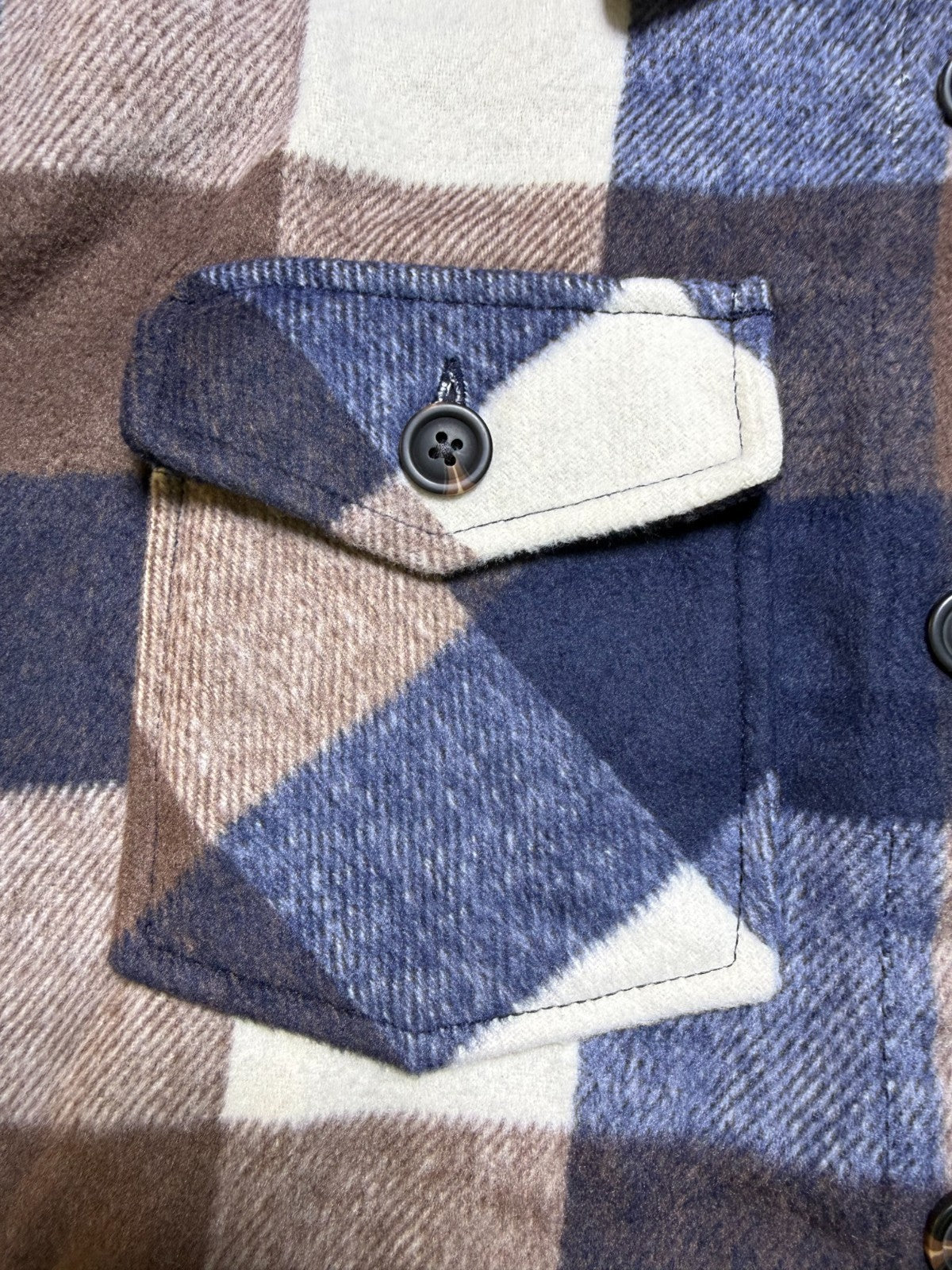 NWT Member's Mark Button-Front Plaid Shacket Women's XL Multicolor Flap Pockets