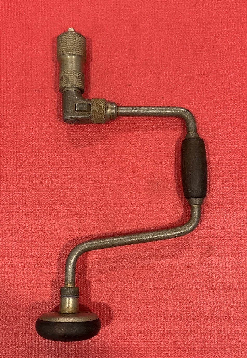 VINTAGE PEXTO NO 5312 RATCHETING BIT BRACE DRILL AUGER HAND DRILL MADE IN USA