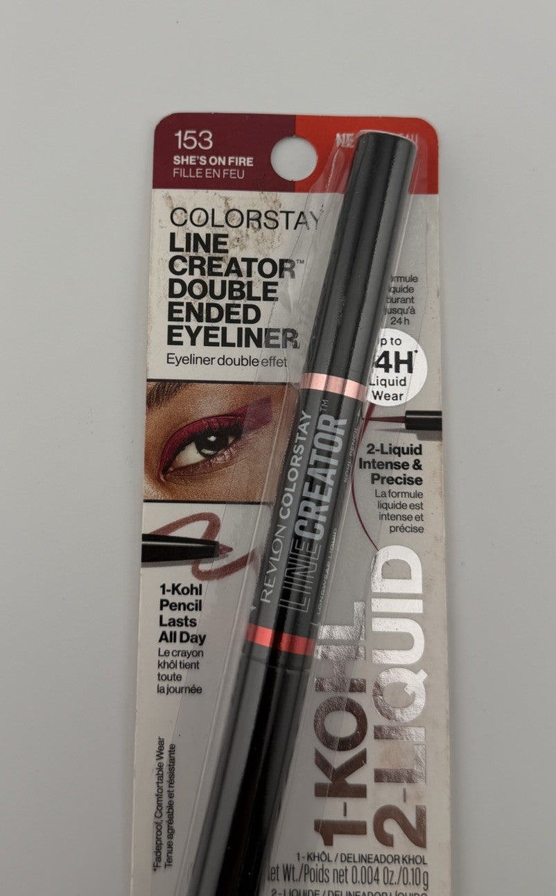 Revlon Colorstay Line Creator Double Ended Eyeliner 153- Shes on Fire Red SEALED