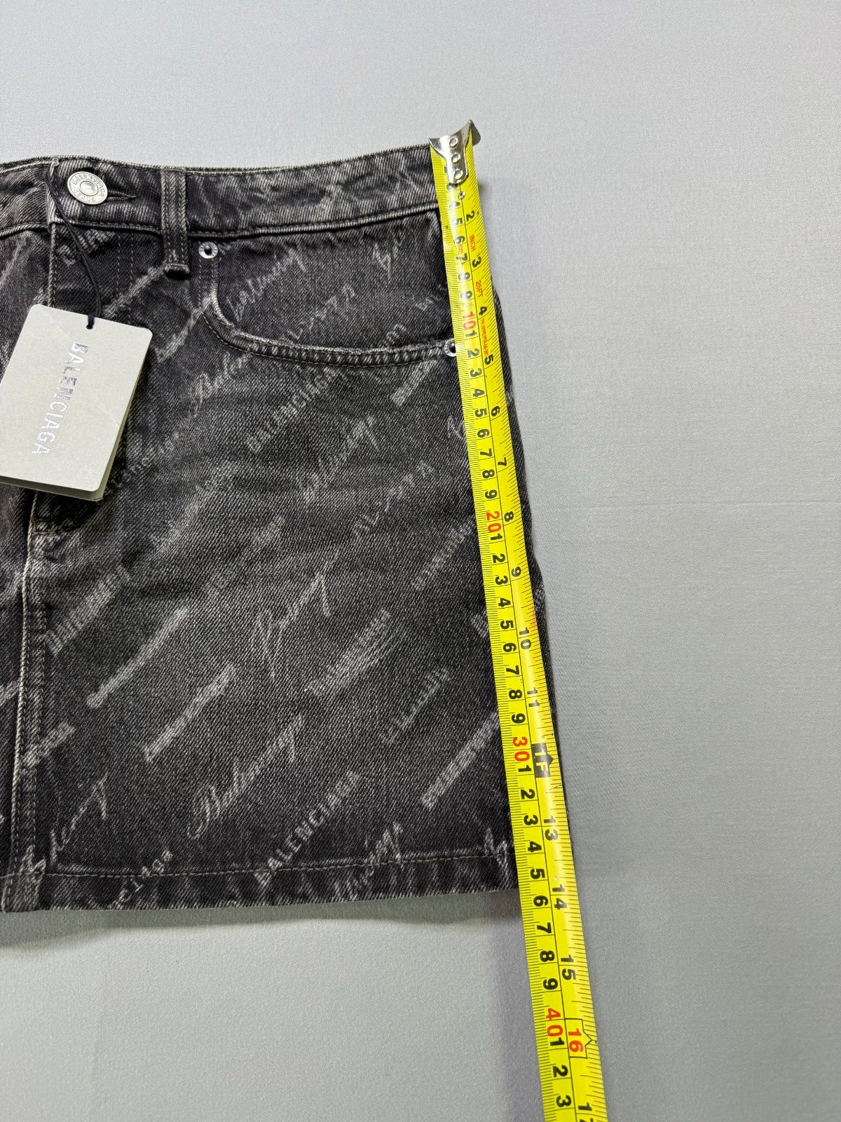 NWT Balenciaga Mini Denim Skirt Women's 36 Charcoal Gray 5-Pockets Casual Wear
