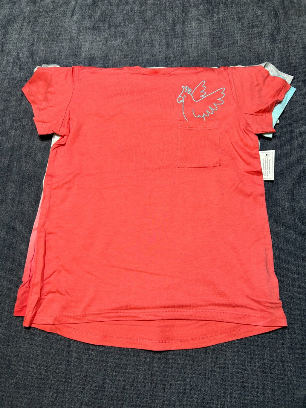 NWT Member's Mark My Favorite Active Tees Girls 10/12 Multicolor Preppy - 3-Pack