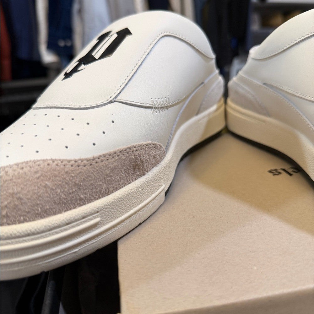 Palm Angels White and Tan Men's mule sneakers