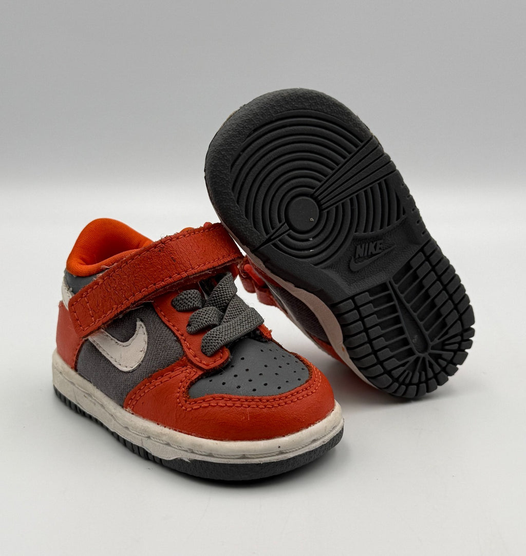 Nike Dunk Low Cement Grey Team Orange TD 311535-016 Baby Toddler Sneaker Size 3C