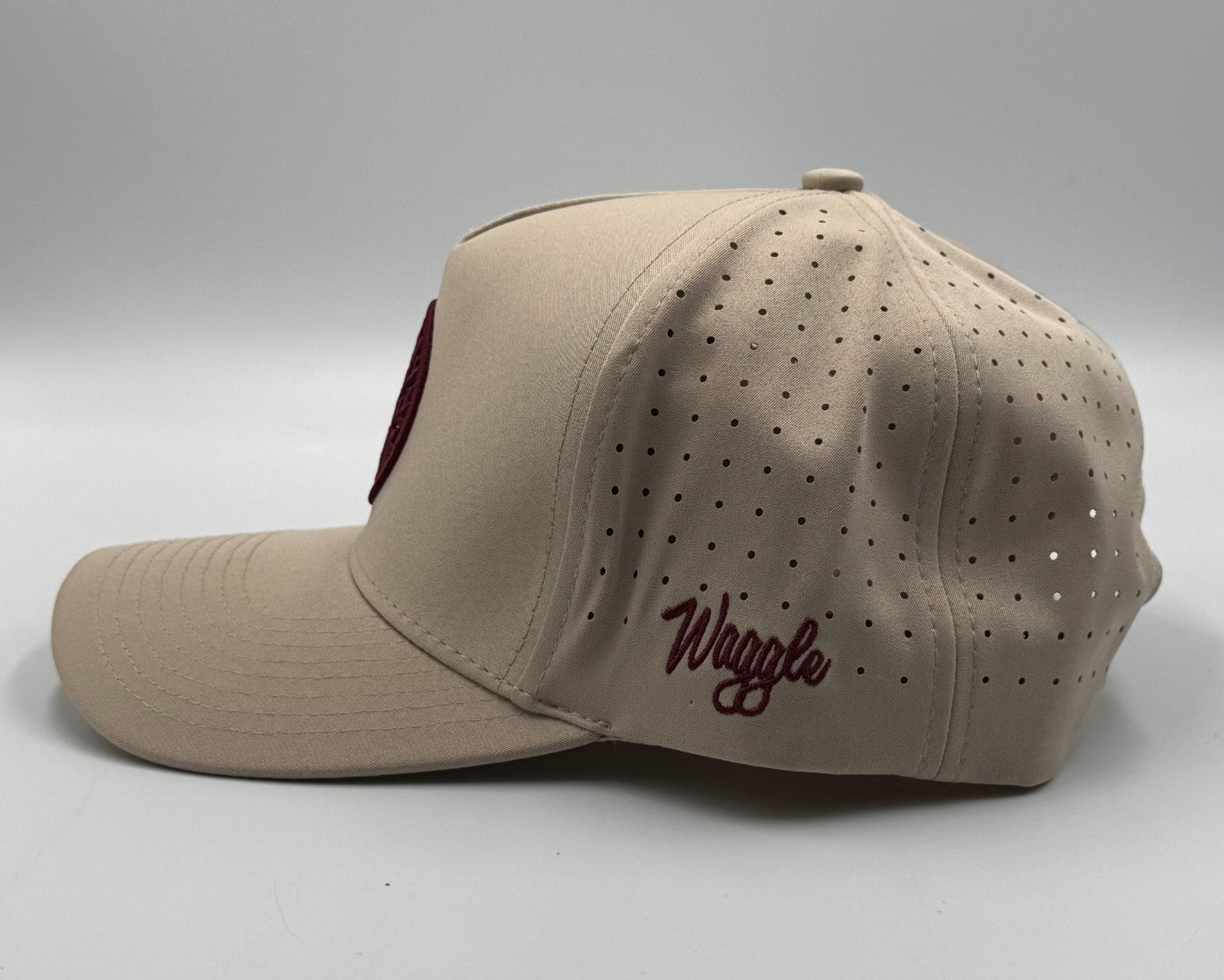 Waggle Smoaked It Golf Snapback Cap Tan Adjustable Performance Baseball Hat