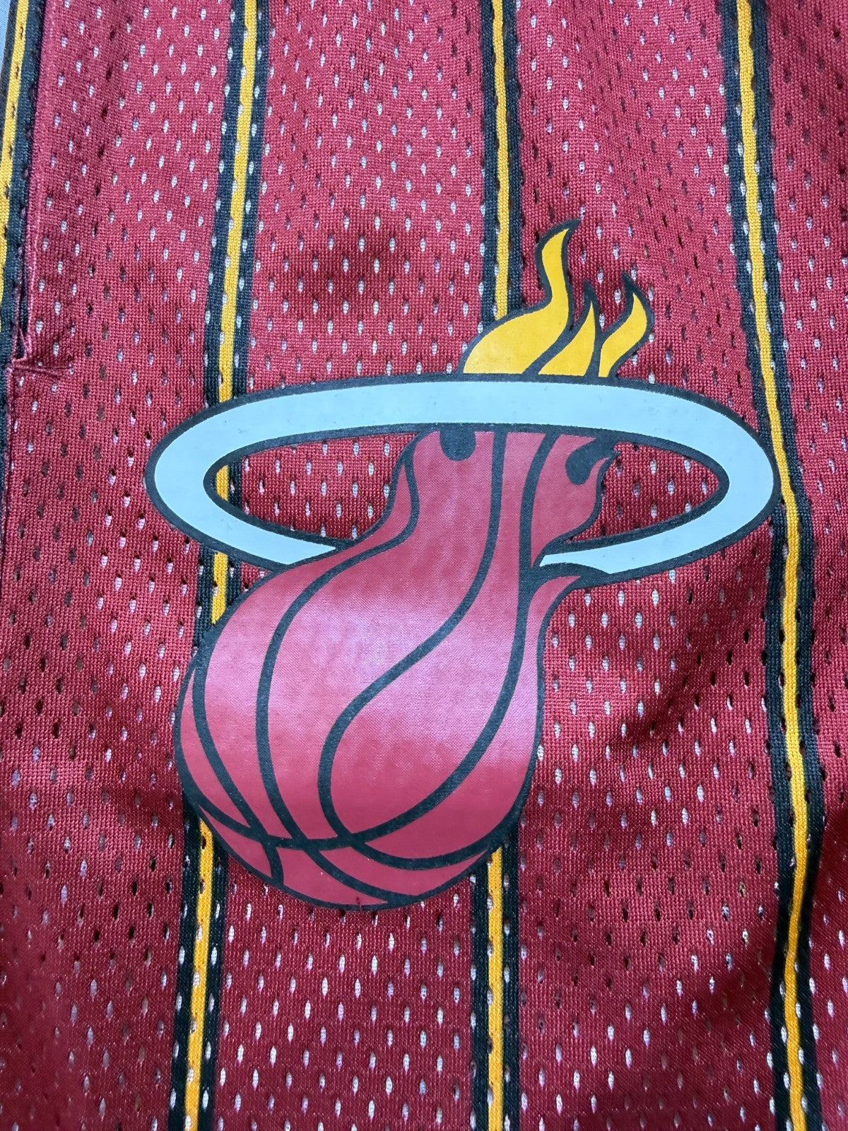 NWT Era X NBA Eric Emanuel Miami Heat Men’s Shorts Medium Red Striped Basketball