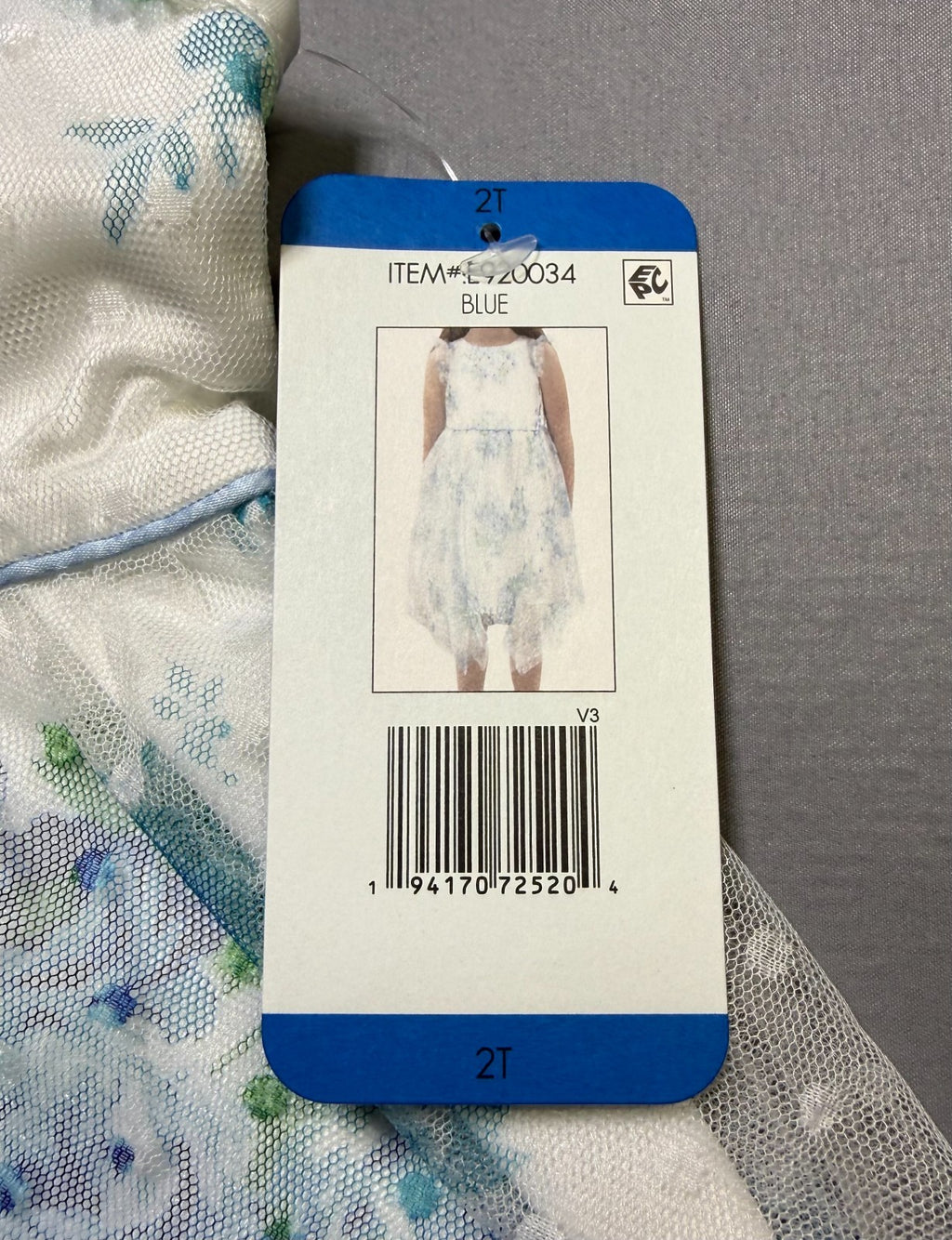 NWT Rare Editions Occasion Dress Baby Toddlers 2T Blue Floral Lined Lightweight