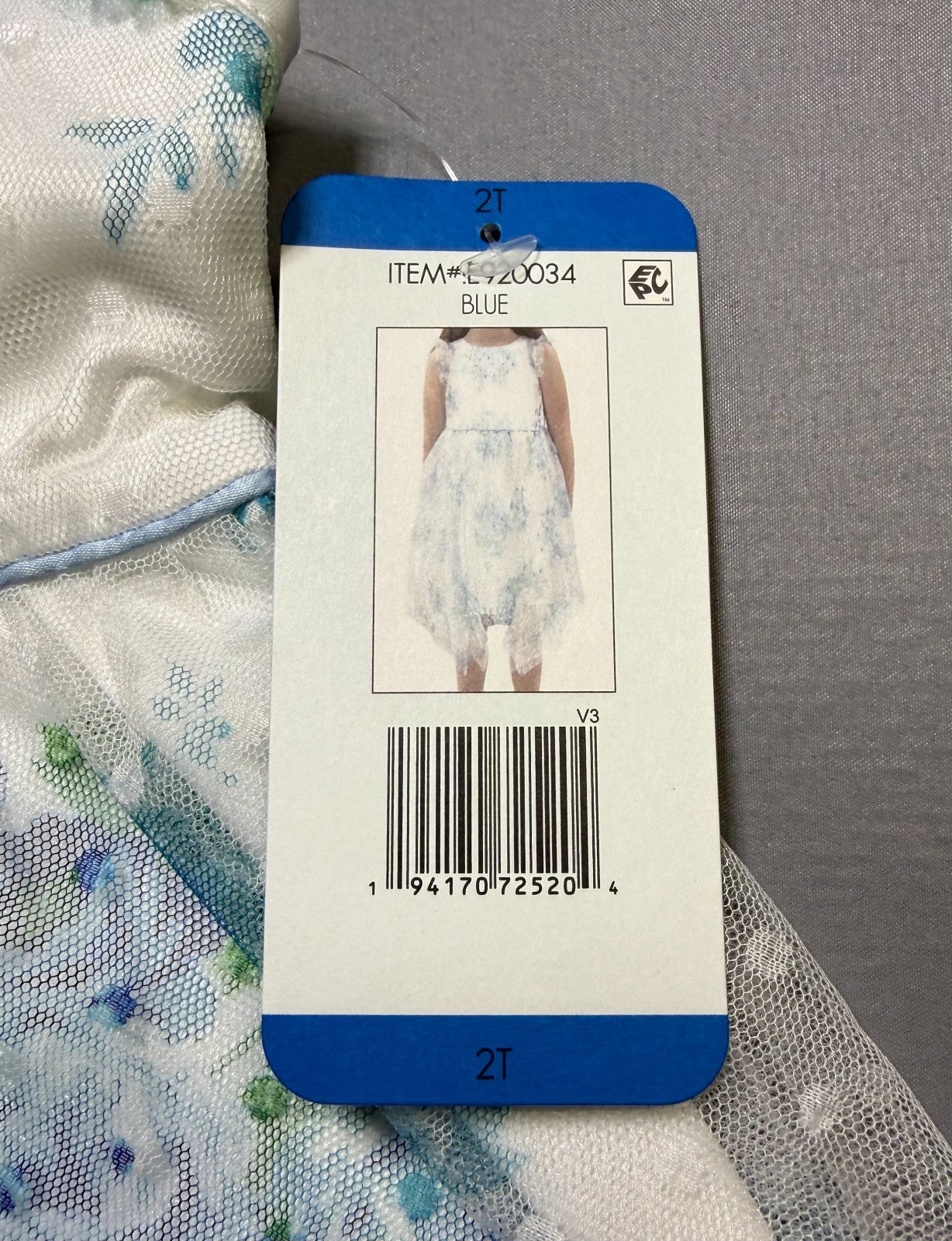 NWT Rare Editions Occasion Dress Baby Toddlers 2T Blue Floral Lined Lightweight