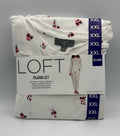 NWT Loft 2-Piece Pajama Set Women's 2XL White Floral Long Sleeve Comfort Cozy