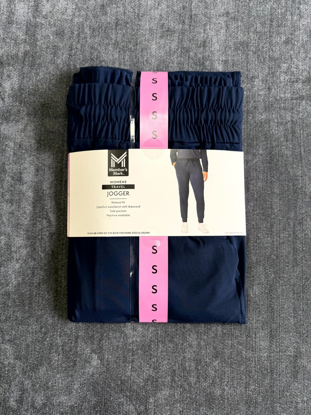NWT Member's Mark Travel Joggers Women's Small Navy Blue Relaxed Fit Drawstring