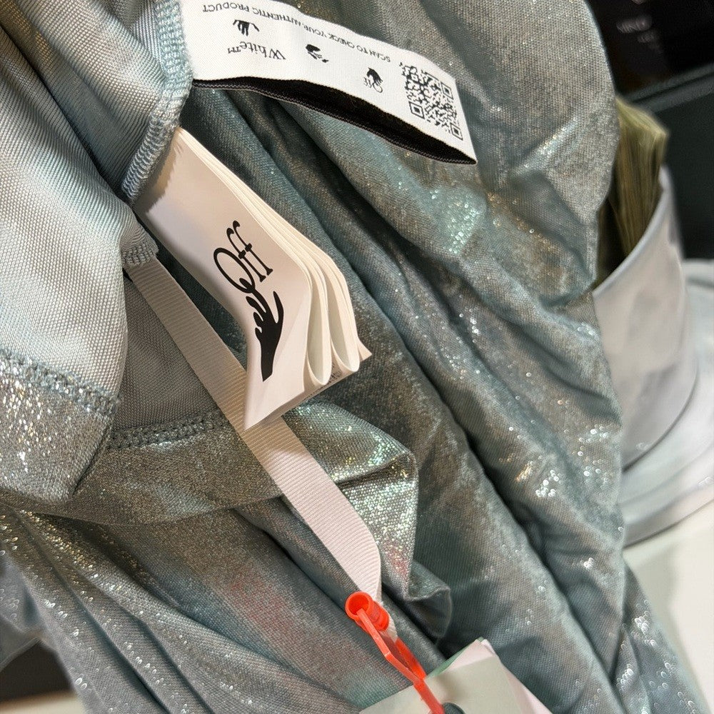 Off-White Shiny Jer Drapped Midi Dress womens size 40 EU
