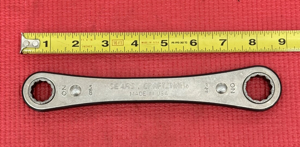 Craftsman 43684 5/8'' X 3/4''  Box End 12 Point Ratcheting Wrench USA Vintage
