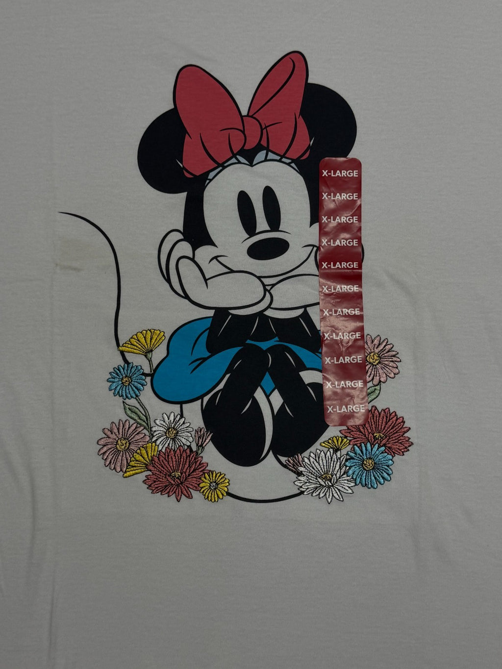 Disney Minnie Mouse Short Sleeve Shirt Women's 2XL White Pullover Crew Neck Top
