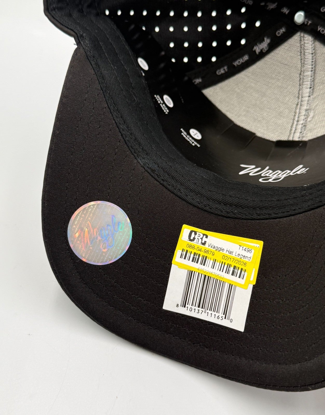 Waggle Golf Holy Cow Legend Snapback Hat Black Graphic Lasercut Vent Performance