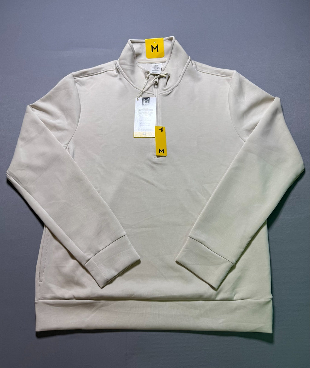 NWT Member's Mark Sandwash Quarter-Zip Pullover Sweater Men's Medium Beige Cozy