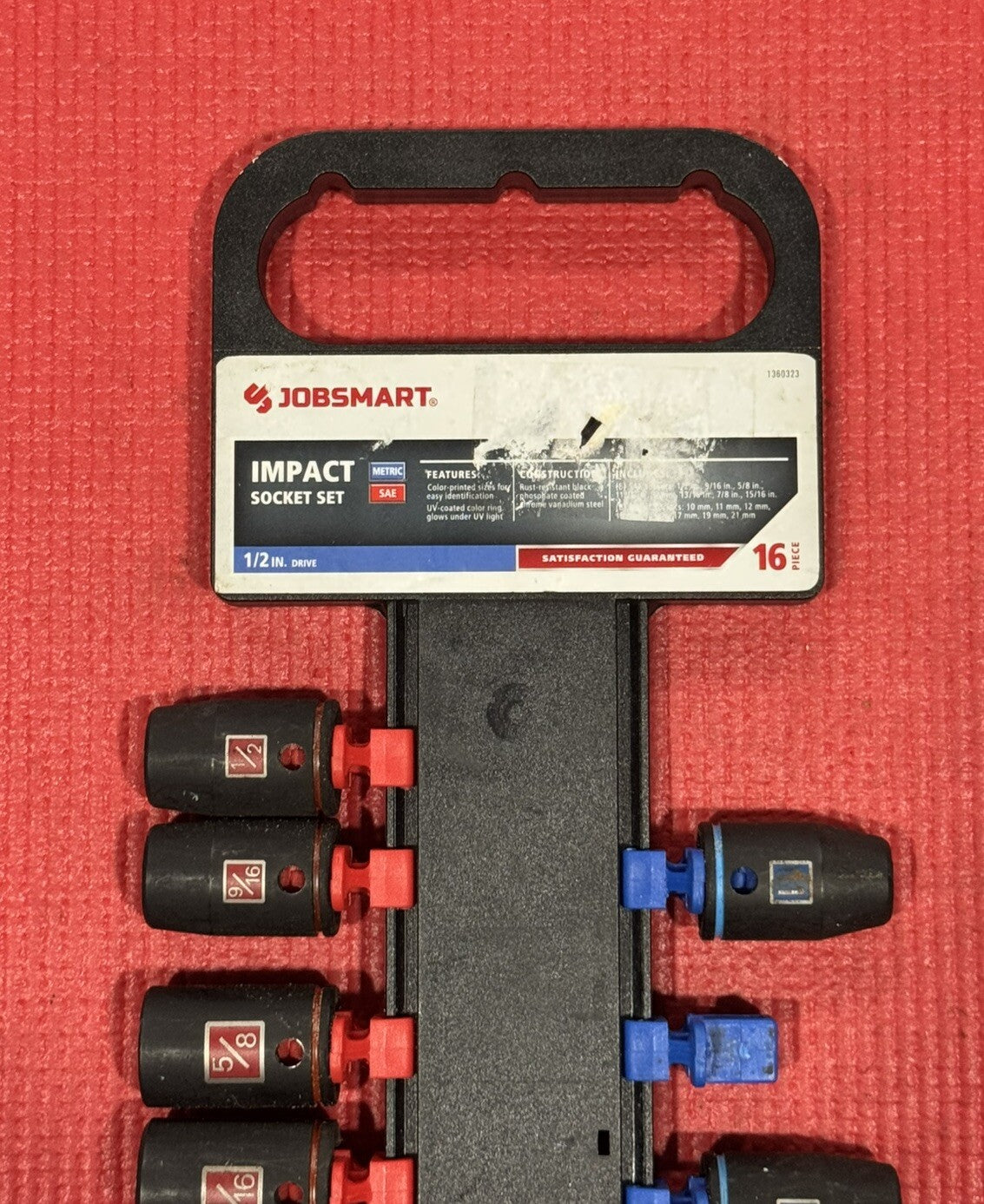 Jobsmart 1360323, 14PC 1/2" Drive SAE & Metric Shallow Impact Socket Set