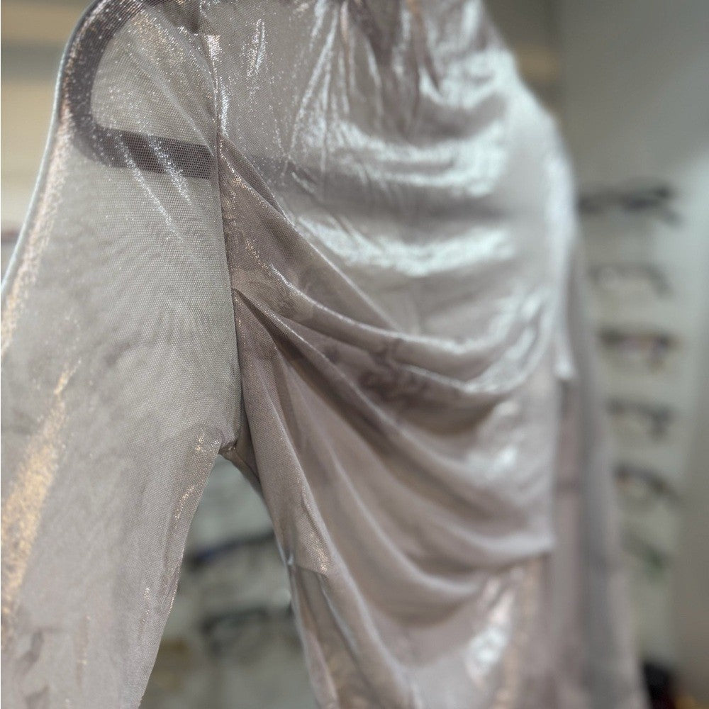 Sky Shiny Tulle Twist Long Sleeve Dress imprint Size 38 EU, NWT