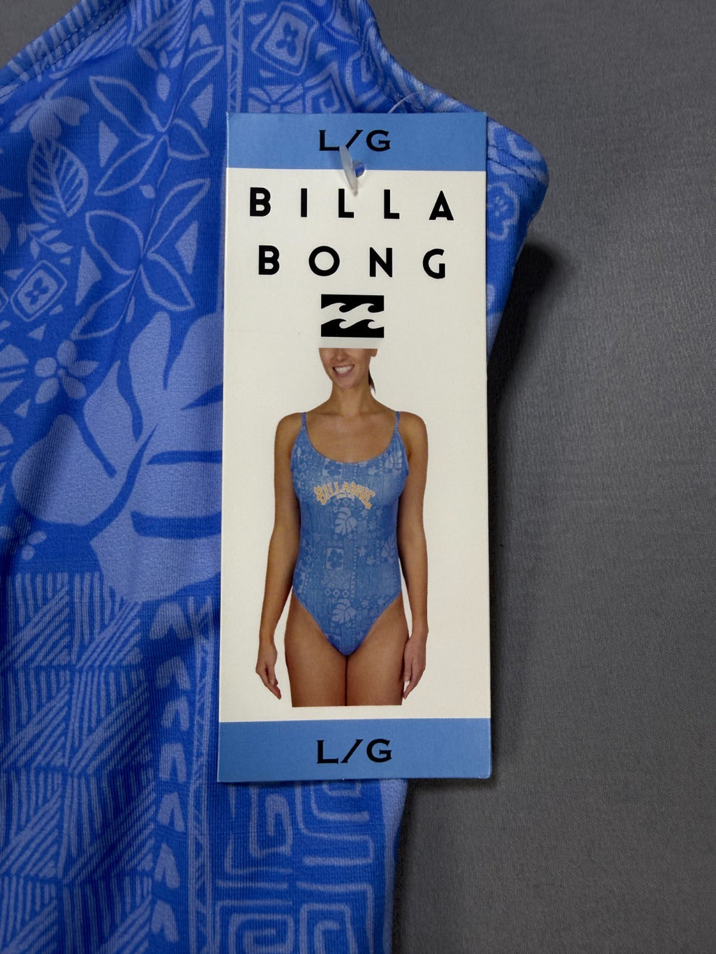 NWT Billabong Beach Babe One-Piece Swimsuit Women’s Large Blue Adjustable Straps