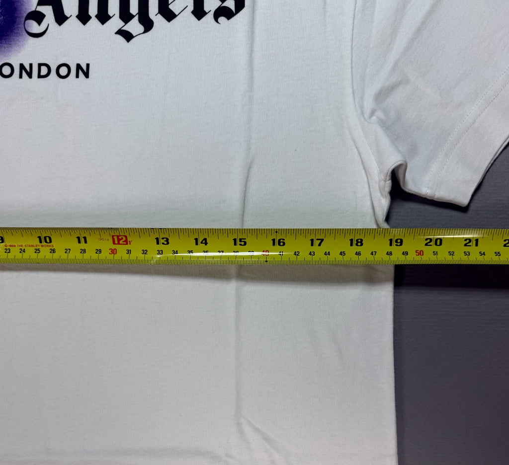 Palm Angels Sprayed London Logo Print T-Shirt Men's XS White Short Sleeve Casual