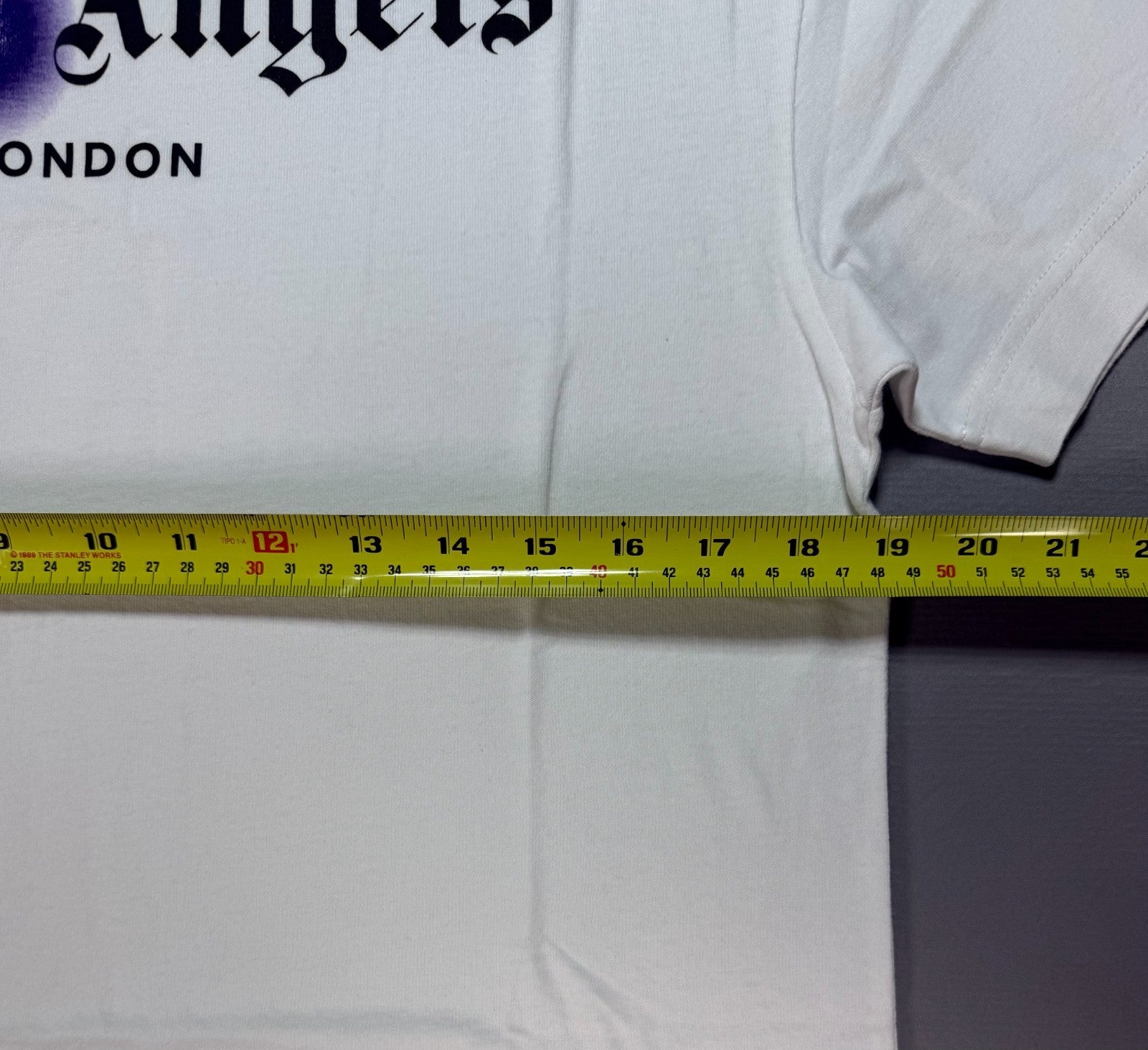 Palm Angels Sprayed London Logo Print T-Shirt Men's XS White Short Sleeve Casual