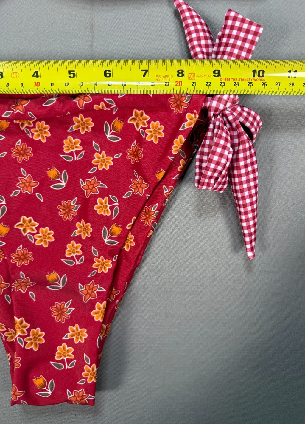 RoseSeek 2-Piece Floral Swimsuit Women's Large Orange Halter Triangle Bathing