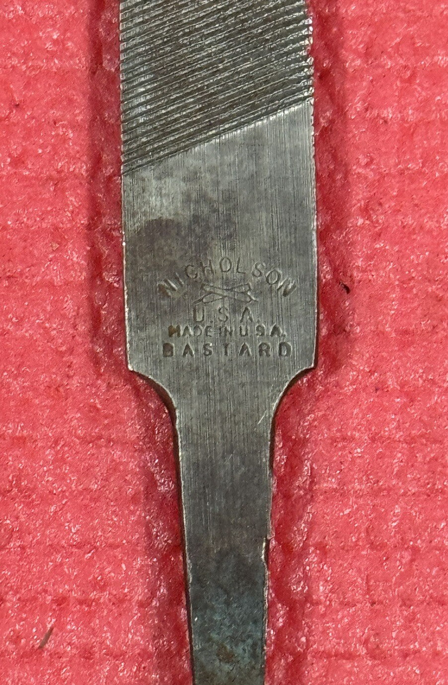 Vintage Nicholson Bastard File 10" W/ Wood Handle Made in USA