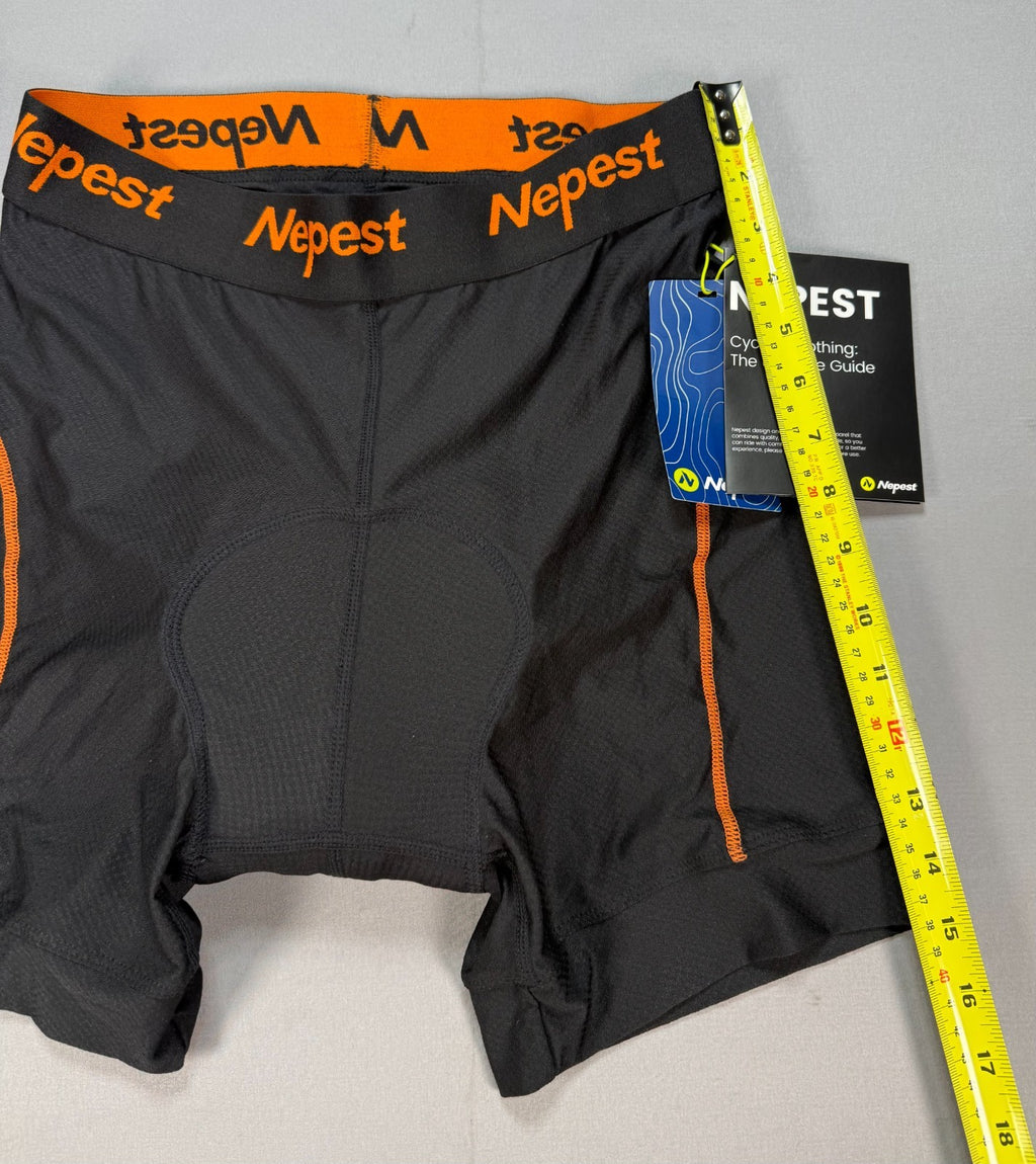 NWT Nepest Padded Cycling Shorts Men's Medium Black Bike Underwear Bicycle Gear