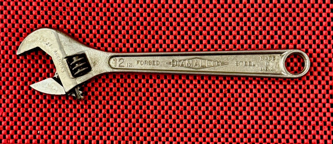 Vintage Diamalloy Diamond Calk Horseshoe CO DULUTH MN USA 12” Adjustable Wrench