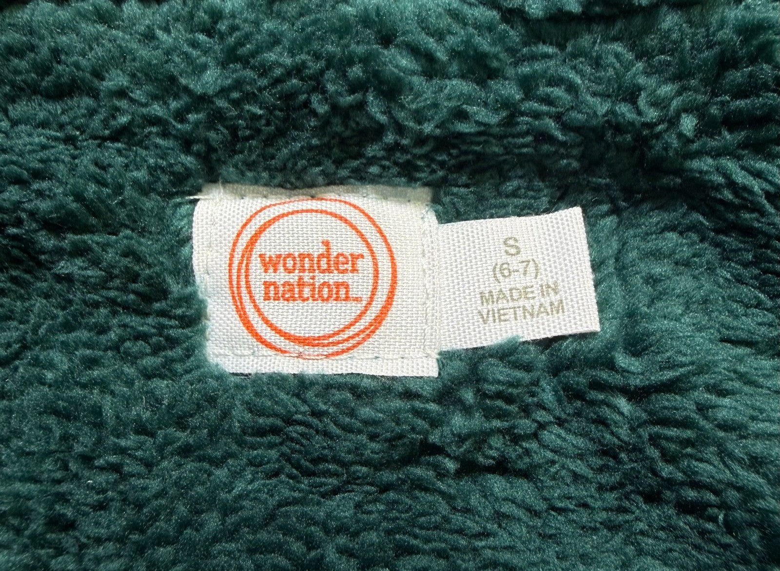 Wonder Nation Tough Fully Lined Zip Hoodie Kids Small (6-7) Green Smoke Plaid