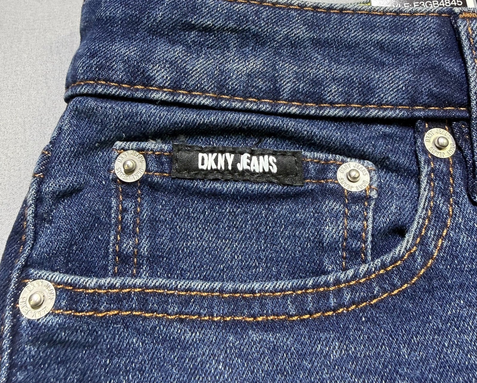DKNY Jeans Denim A-Line Skirt Women's 12 Blue Mid Rise Laguna Stretch E3GB4845