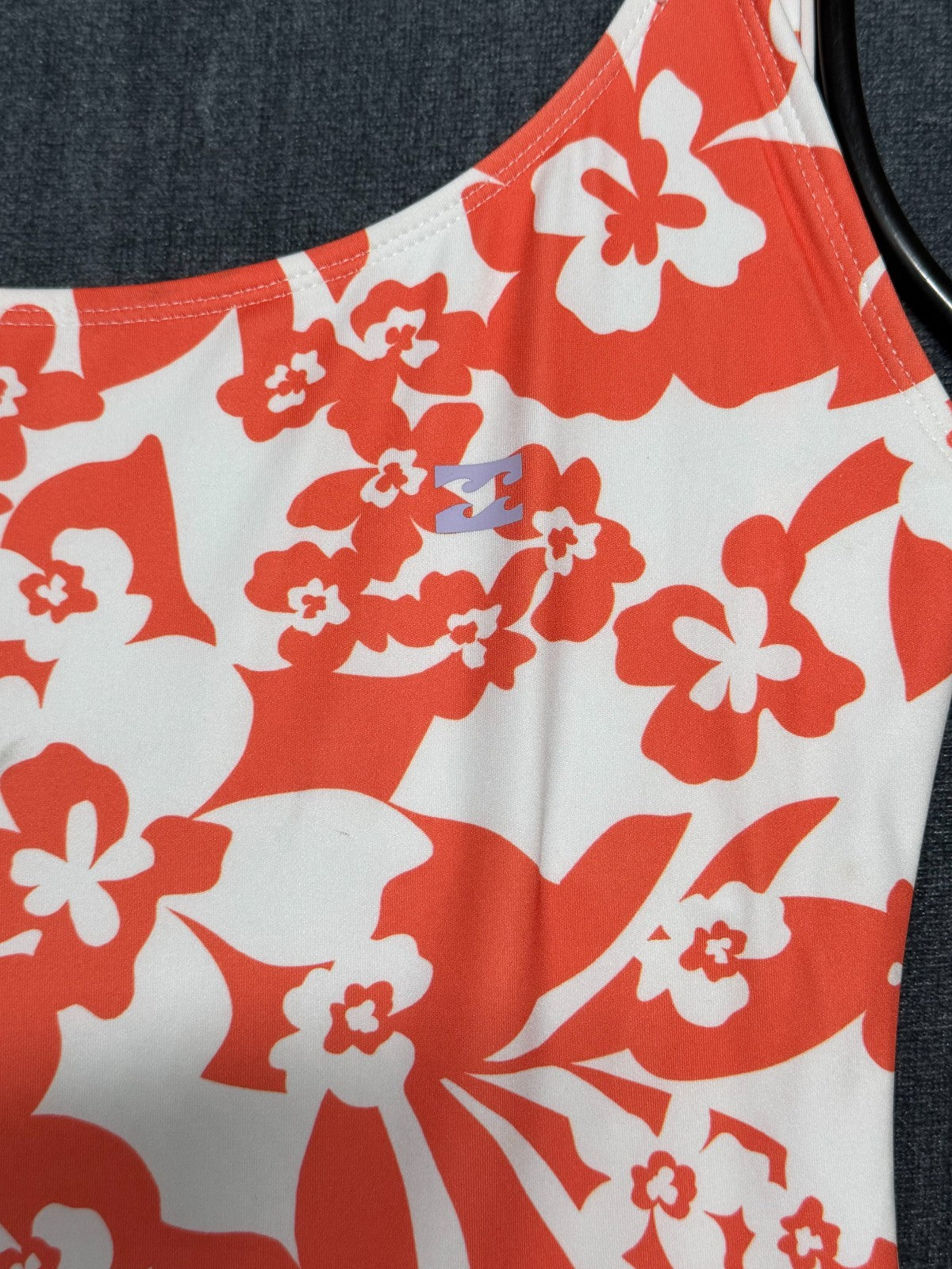 NWT Billabong One-Piece Swimsuit Women's Medium Red White Floral Spaghetti Strap